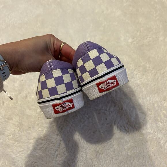 Vans Classic Slip On Checkerboard Women's 8 Men's 6.5 In Purple Skater Grunge - Picture 4 of 6